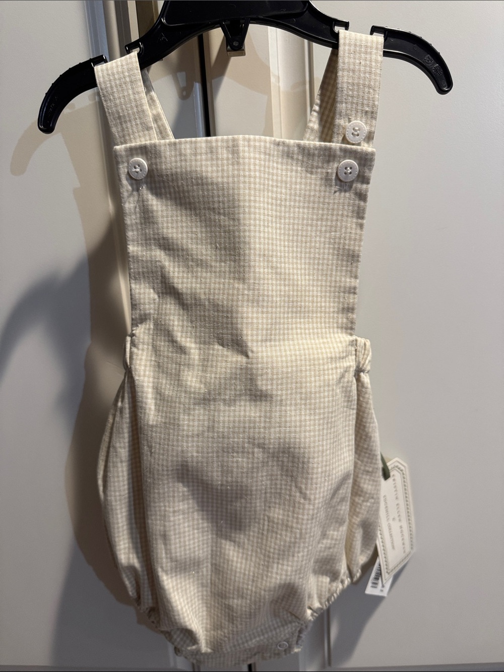 Edgehill Collection Cream Gingham Bubble Romper